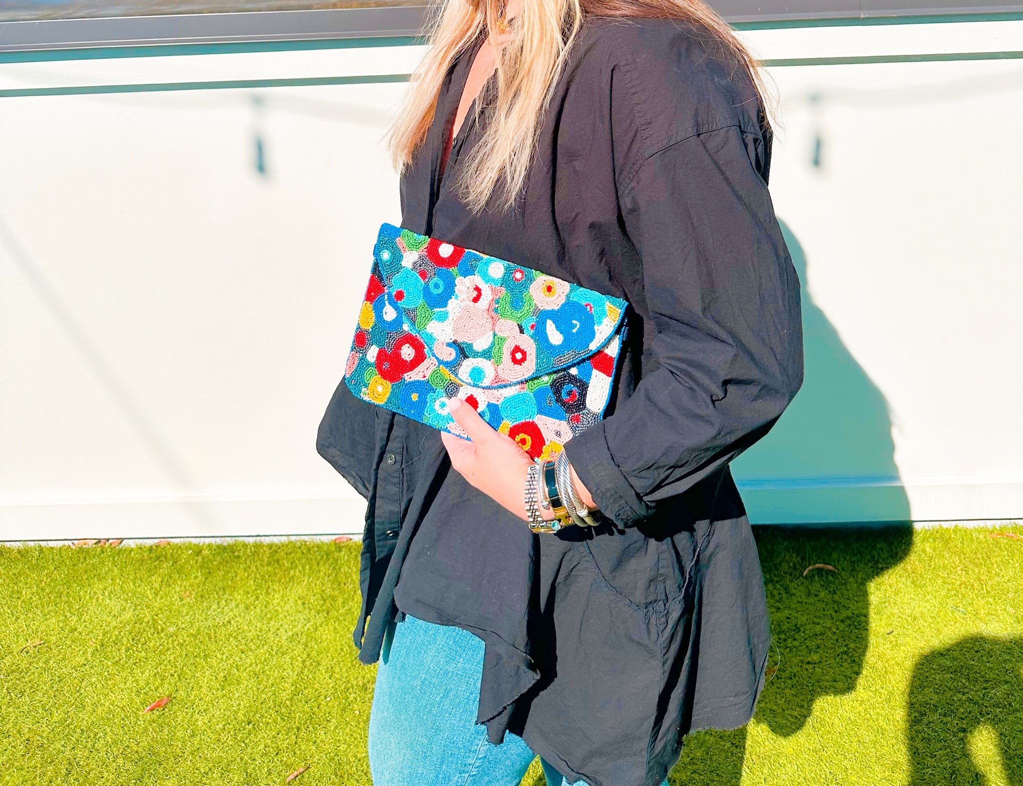 FLORAL BEADED CLUTCH – Leigh + Letters
