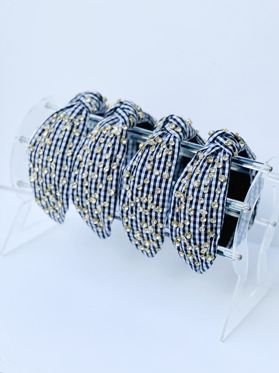 BLACK AND WHITE GINGHAM HEADBAND – Leigh + Letters